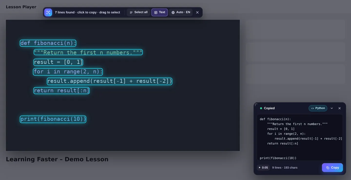 Python code from a video copied with its indentation kept